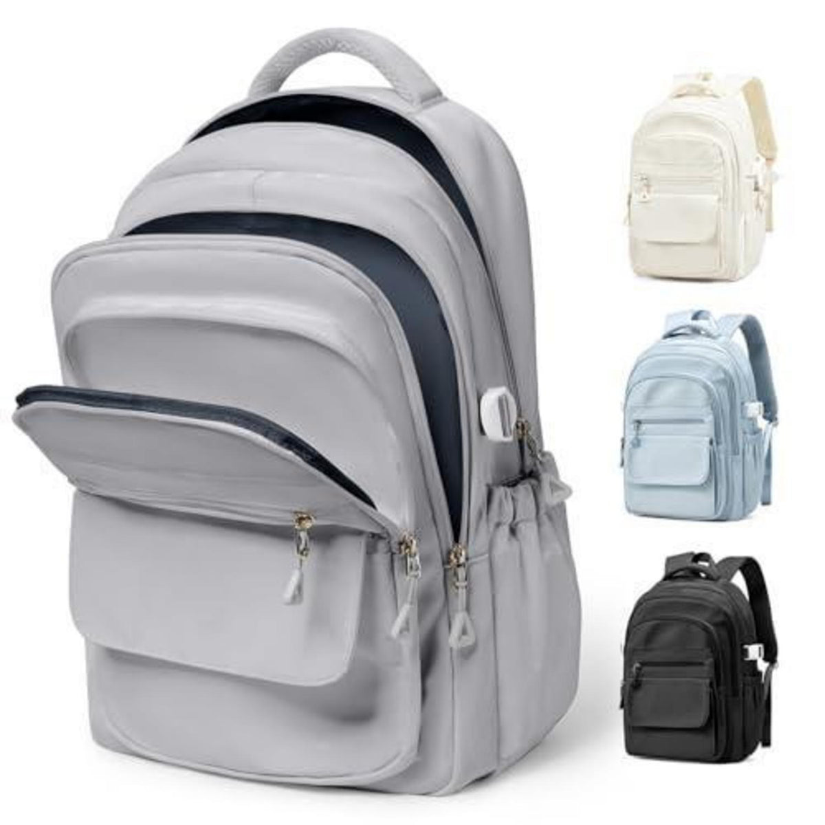 Schulrucksack Groß Grau mit Laptopfach – Wasserfester Tagesrucksack