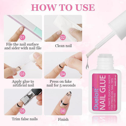 Extra Stark Nagelkleber 8ml – Schnelltrocknend für Kunstnägel & Tips