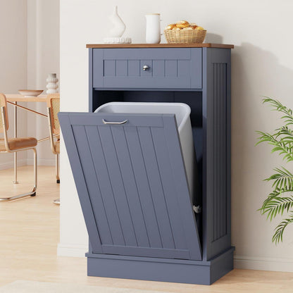 Küchenkommode mit Mülleimer 37L & Schublade (Blau)