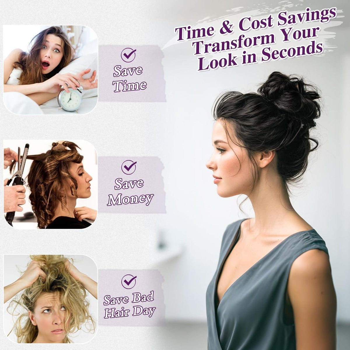 2x Messy Bun Haarteil – Natürlicher Dutt für Volumen & Style