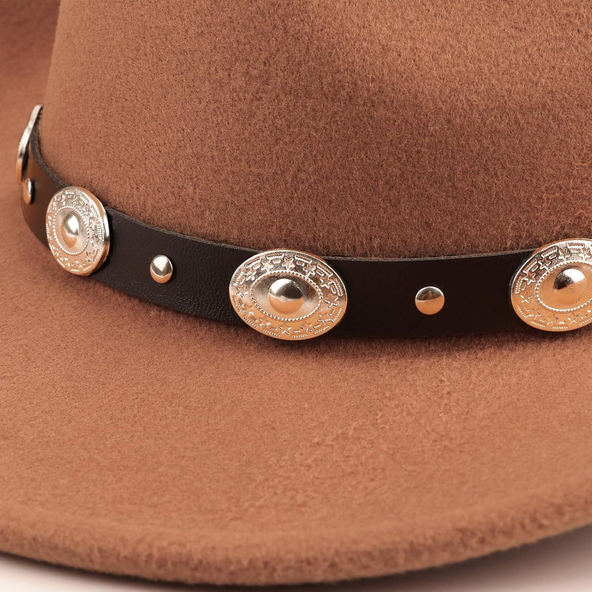 Damen Fedora Hut mit breiter Krempe & Gürtelschnalle