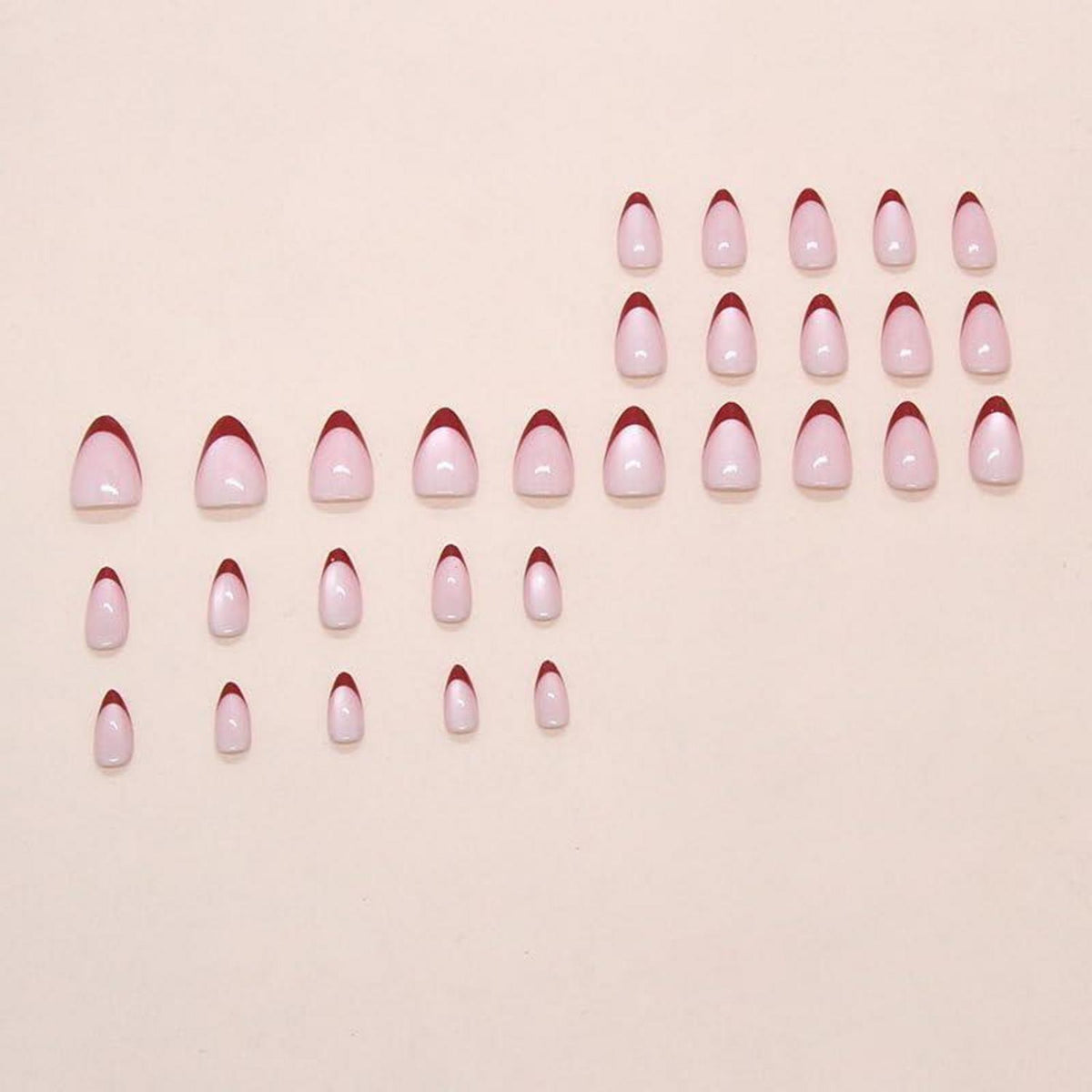 Rosa Rot Almond Cat Eye Press on Nails mit Kleber