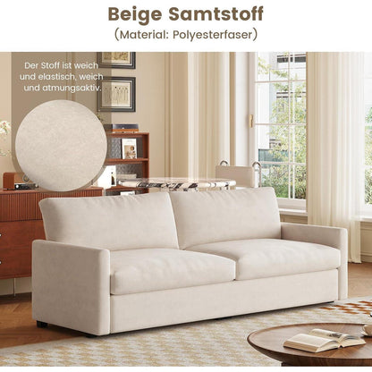 3-Sitzer Stoffsofa 190 cm – Modernes Wohnzimmer Sofa Beige