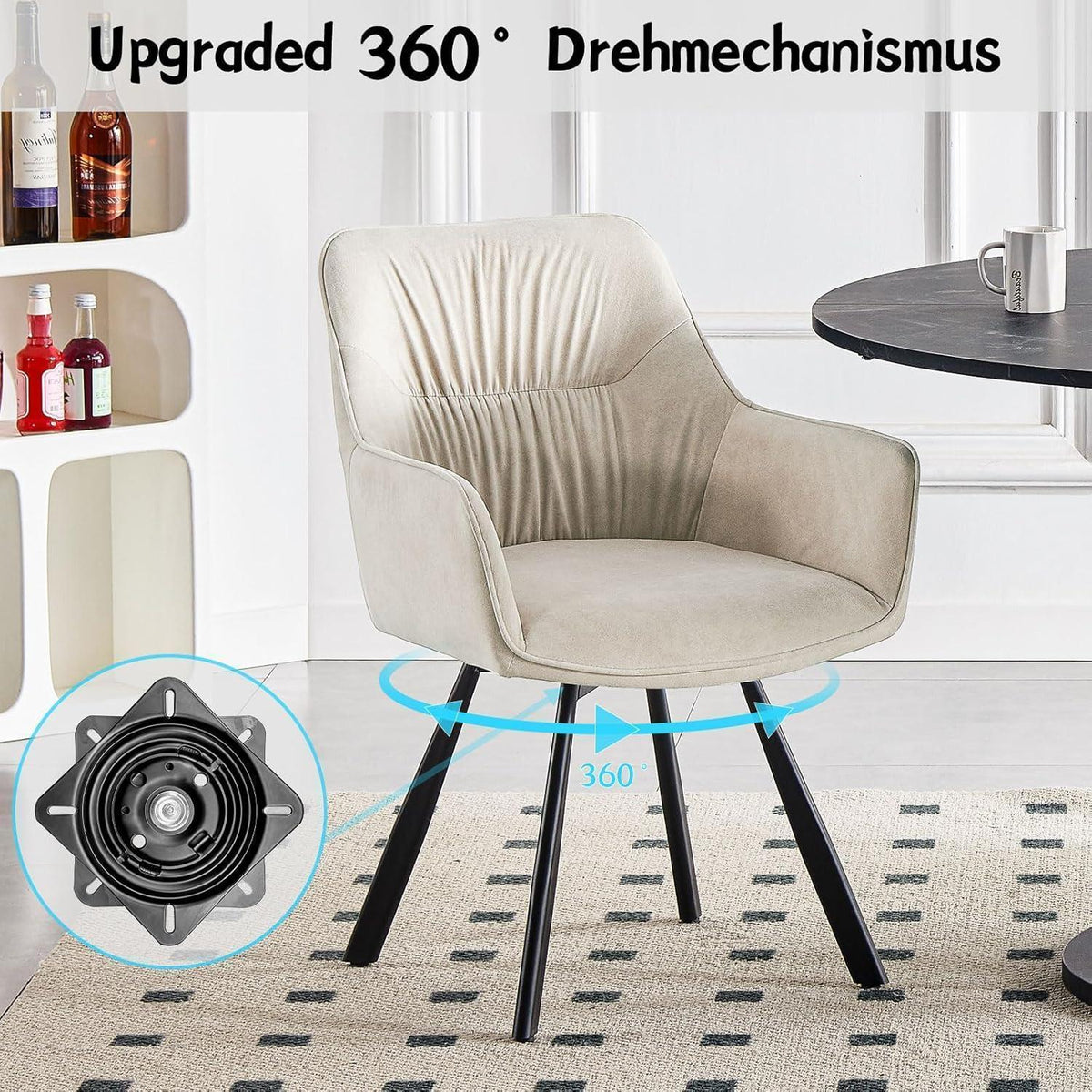 Drehbare Esszimmerstühle Set 4er – Ergonomisch & Komfortabel