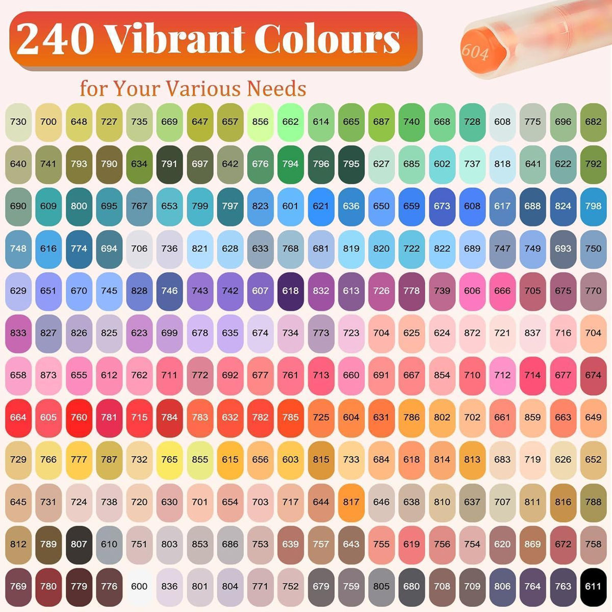 Acrylstifte Set 240 Farben – Pinselspitze für Basteln & Malen
