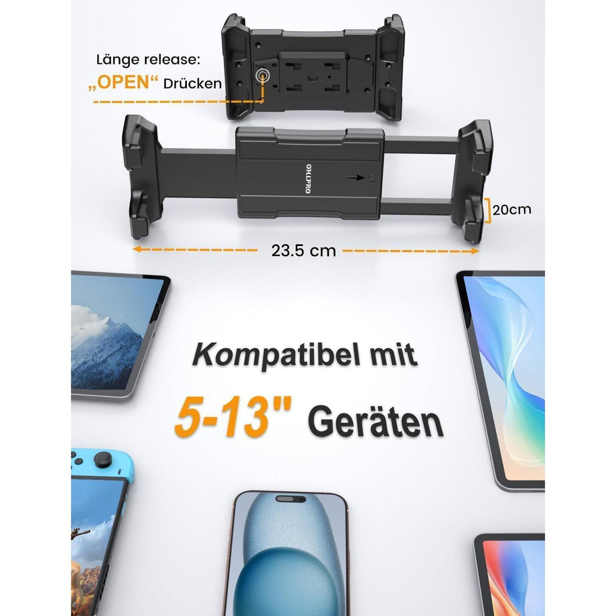 Tablet Wandhalterung 360° Drehbar, Verstellbar für iPad & Co.