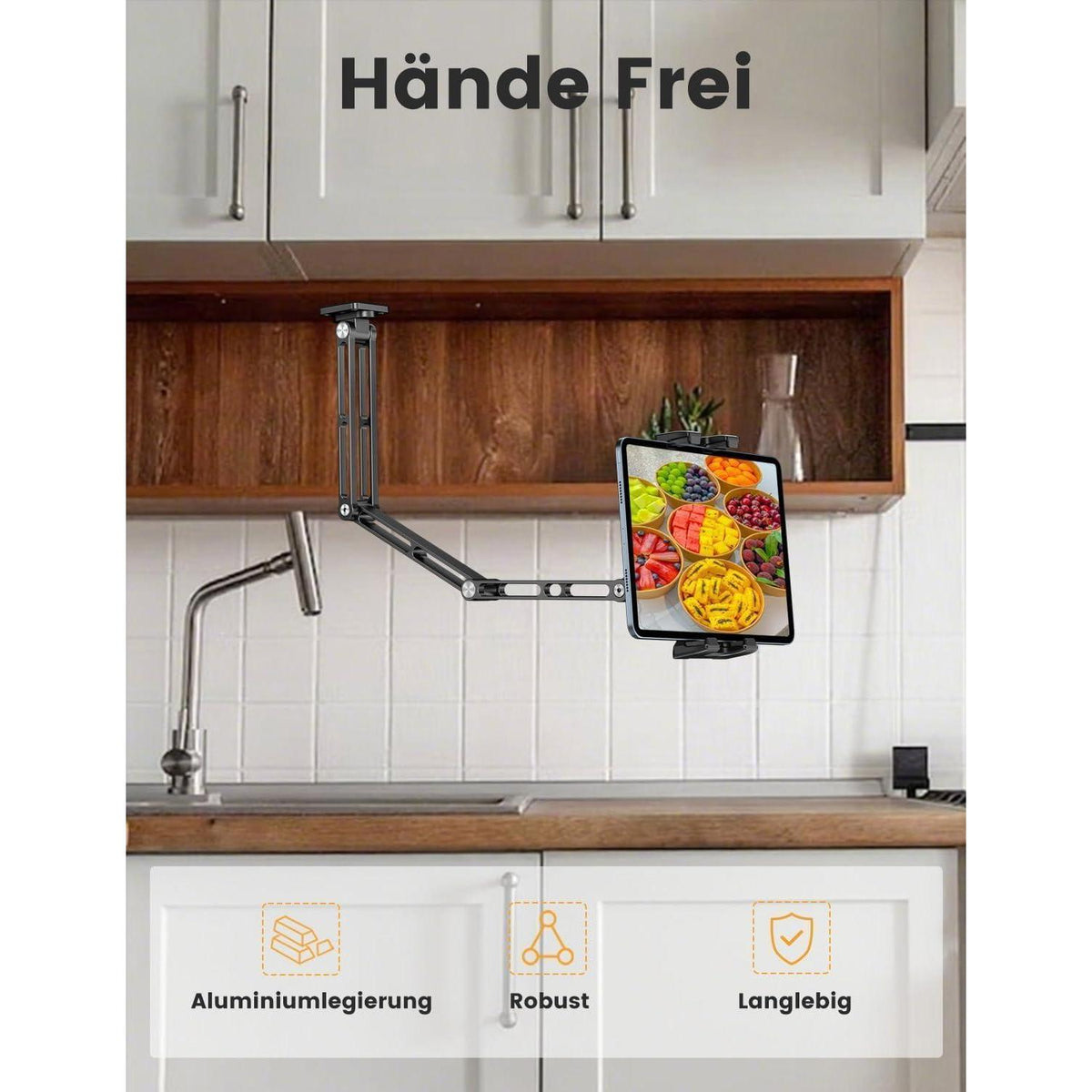 Tablet Wandhalterung 360° Drehbar, Verstellbar für iPad & Co.