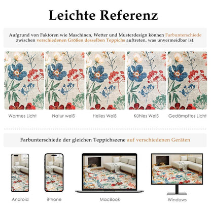 Läufer Flur Teppich 80x300cm Beige Waschbar – Rutschfest & Modern