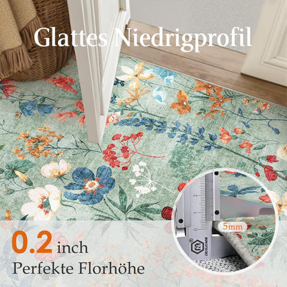 Grüner Läufer 80x400cm – Waschbarer Teppichläufer für Flur & Co.