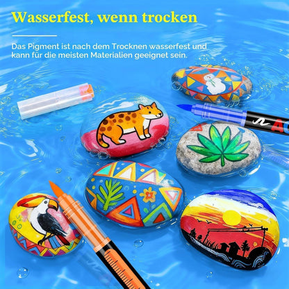 Acrylmarker Set 200 Farben – Pinselspitze für Stein, Holz & mehr