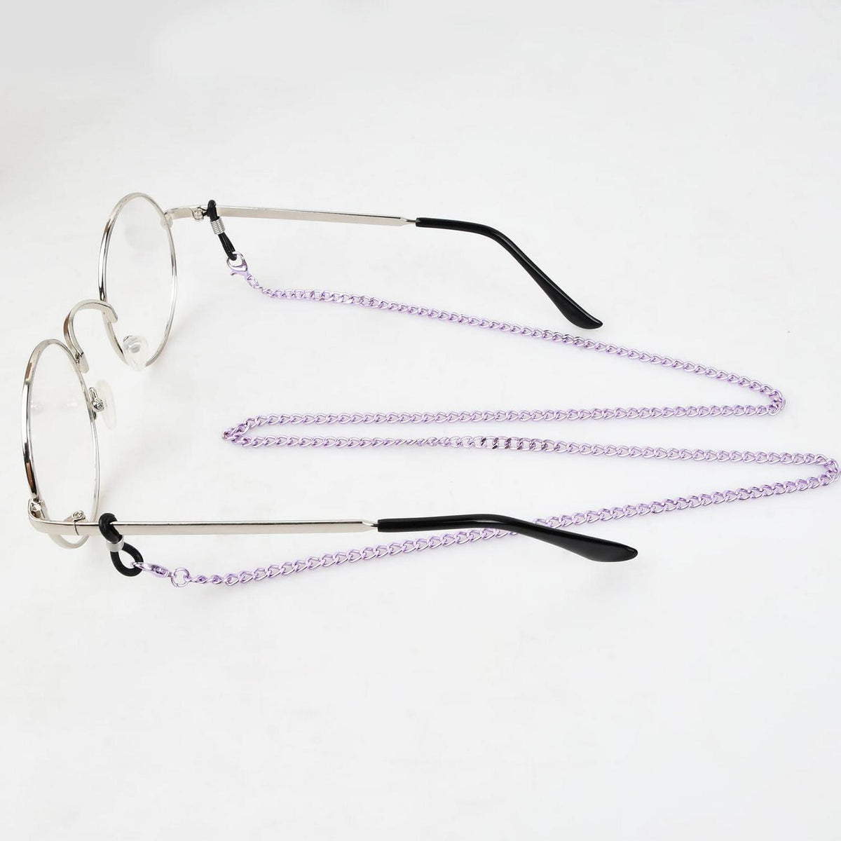Brillenkette Damen 2er Set | Elegante Sonnenbrillen Kette Silber Violett