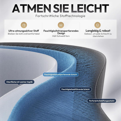 Ergonomischer Gaming-Stuhl mit Fußstütze und Netzgewebe (Blau, Übergröße)