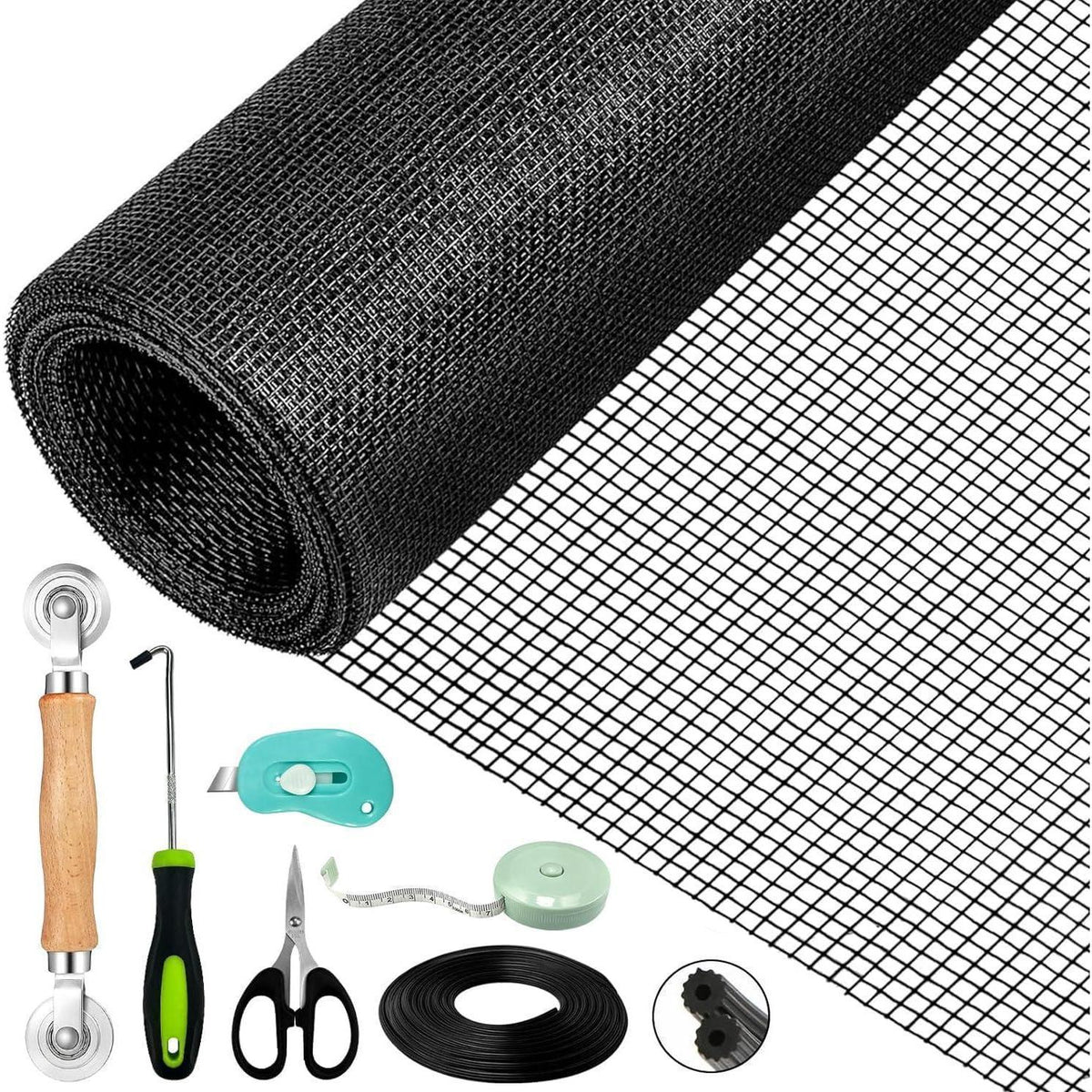 Fliegengitter Fenster 300x120cm – Schneidbar & Reparatur Set