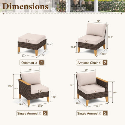 Polyrattan Lounge Set wetterfest mit dicken Kissen