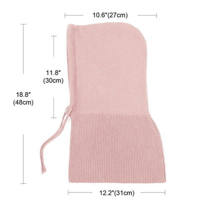 Damen Balaclava Strickmütze mit Kordelzug, warm, Einheitsgröße