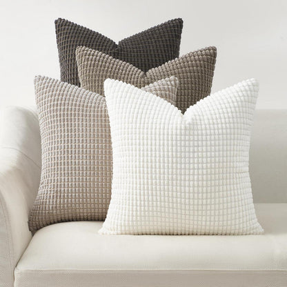 Herbst Kissenbezüge 4er-Set Boho Grau 40x40 cm