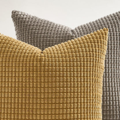 Boho Kissenbezüge 4er Set, Kordsamt, 40x40 cm Braun