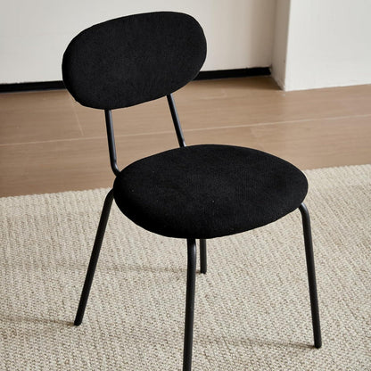 Runder Esstisch Set (100cm) mit 4 modernen Stühlen – Dunkel/Schwarz