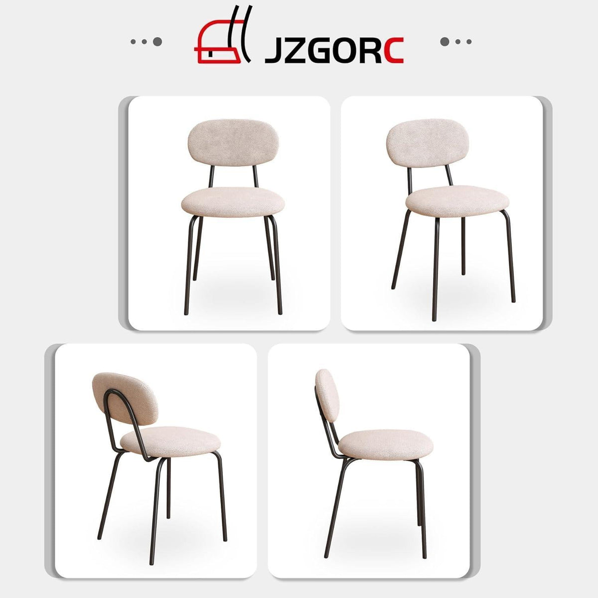 Runder Esstisch Set 100cm Holz + 6 Stapelbare Stühle Hell/Khaki
