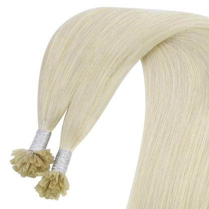 Echthaar Bonding Extensions Platinblond 55cm - U Tip