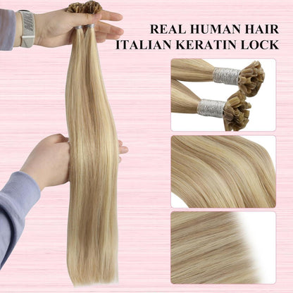 Echthaar Bondings Blond 50cm - Haarverlängerung 50g