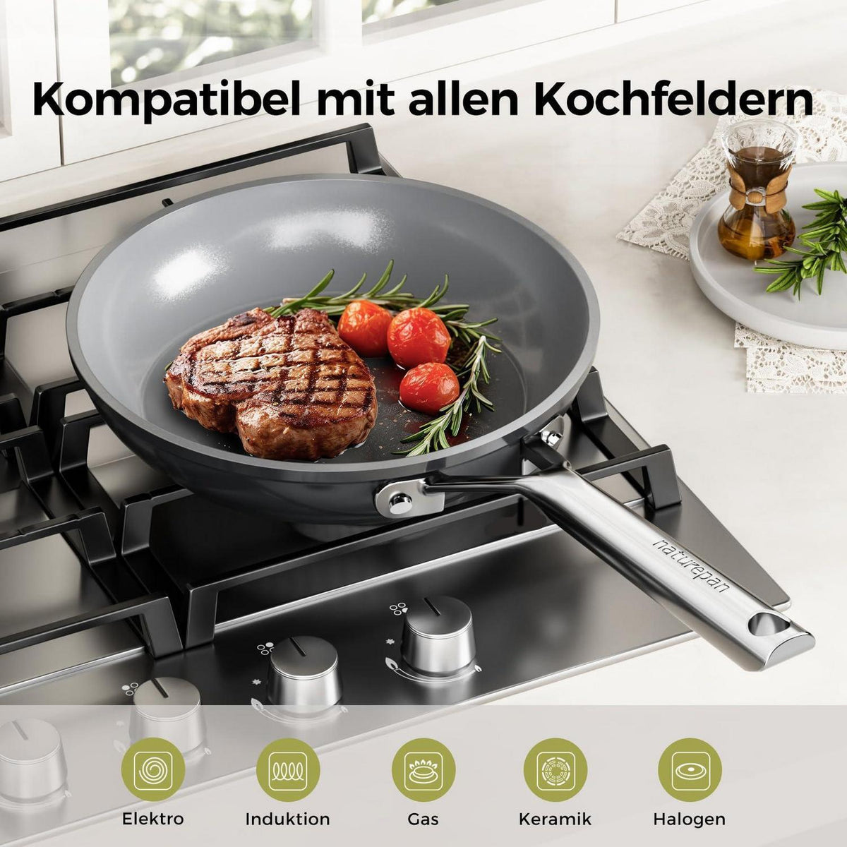 Pfannenset Keramik Induktion 20/24/28cm – Antihaft & Langlebig