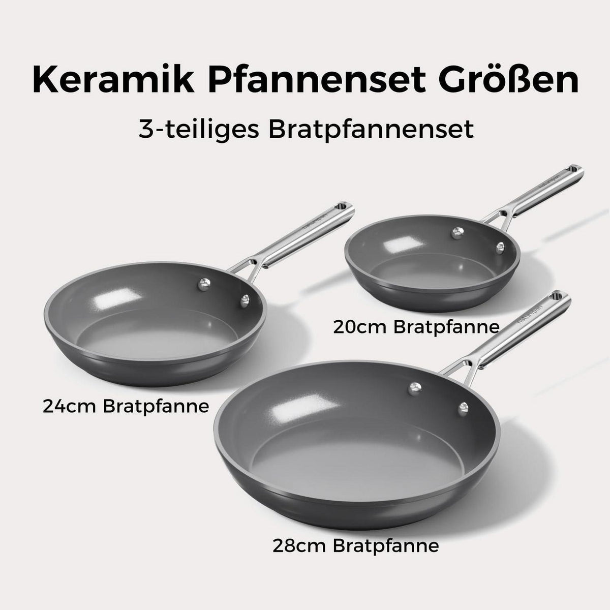 Pfannenset Keramik Induktion 20/24/28cm – Antihaft & Langlebig