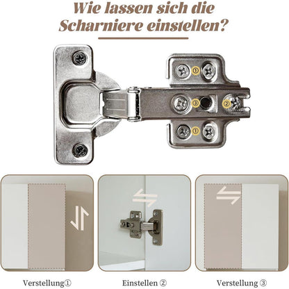 Klappbarer Küchenwagen mit Arbeitsplatte & Stauraum (Weiß)