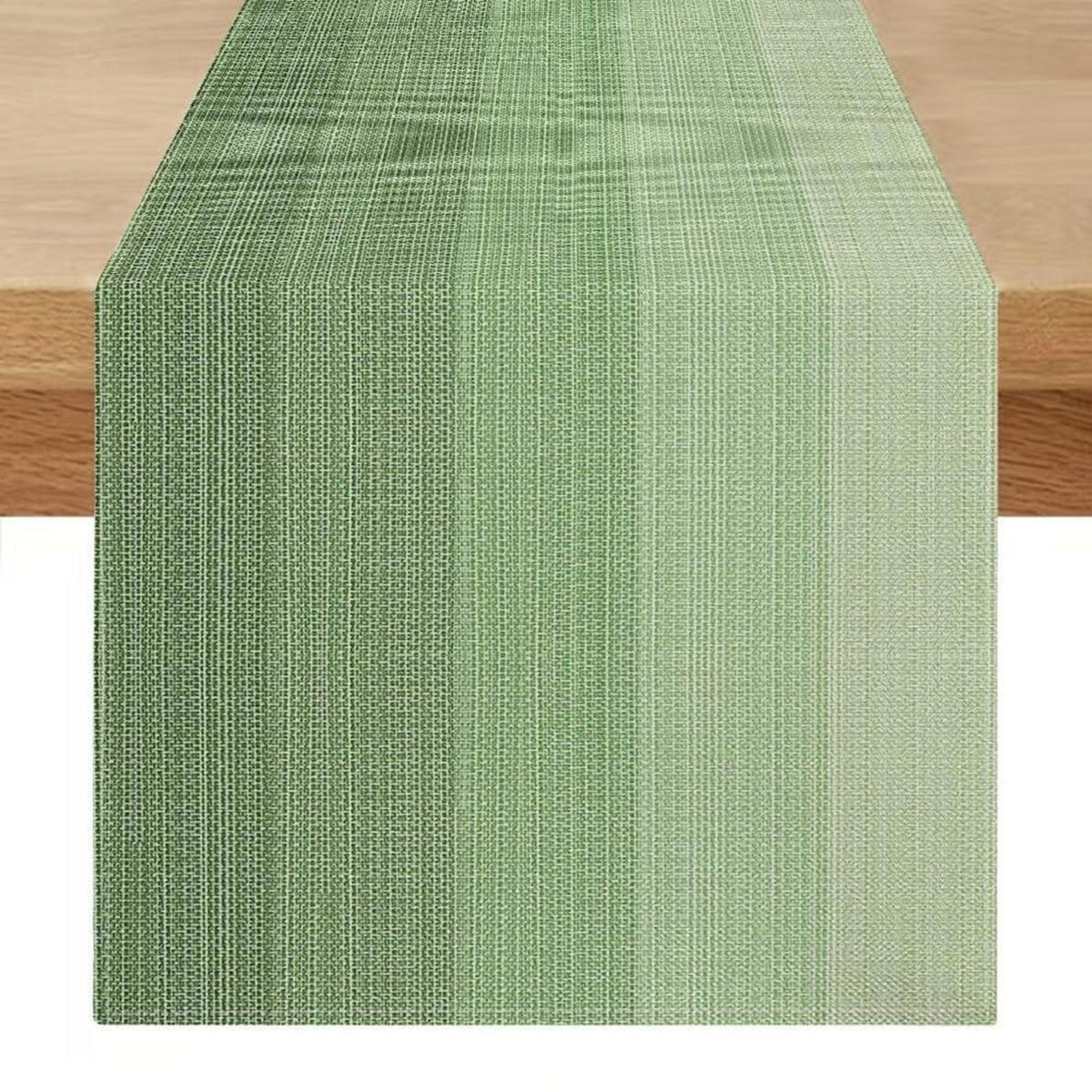 Tischläufer abwaschbar 40x140 cm Leinen Boho Eukalyptus Grün