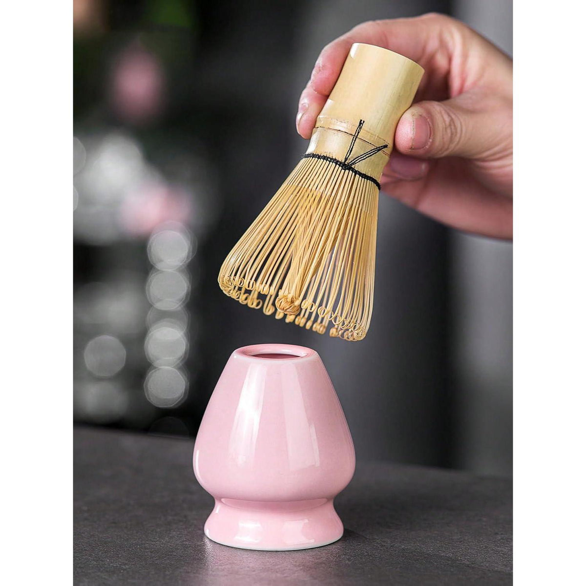 Matcha Set Premium 7-teilig mit Bambus Schneebesen & Rosa Etui