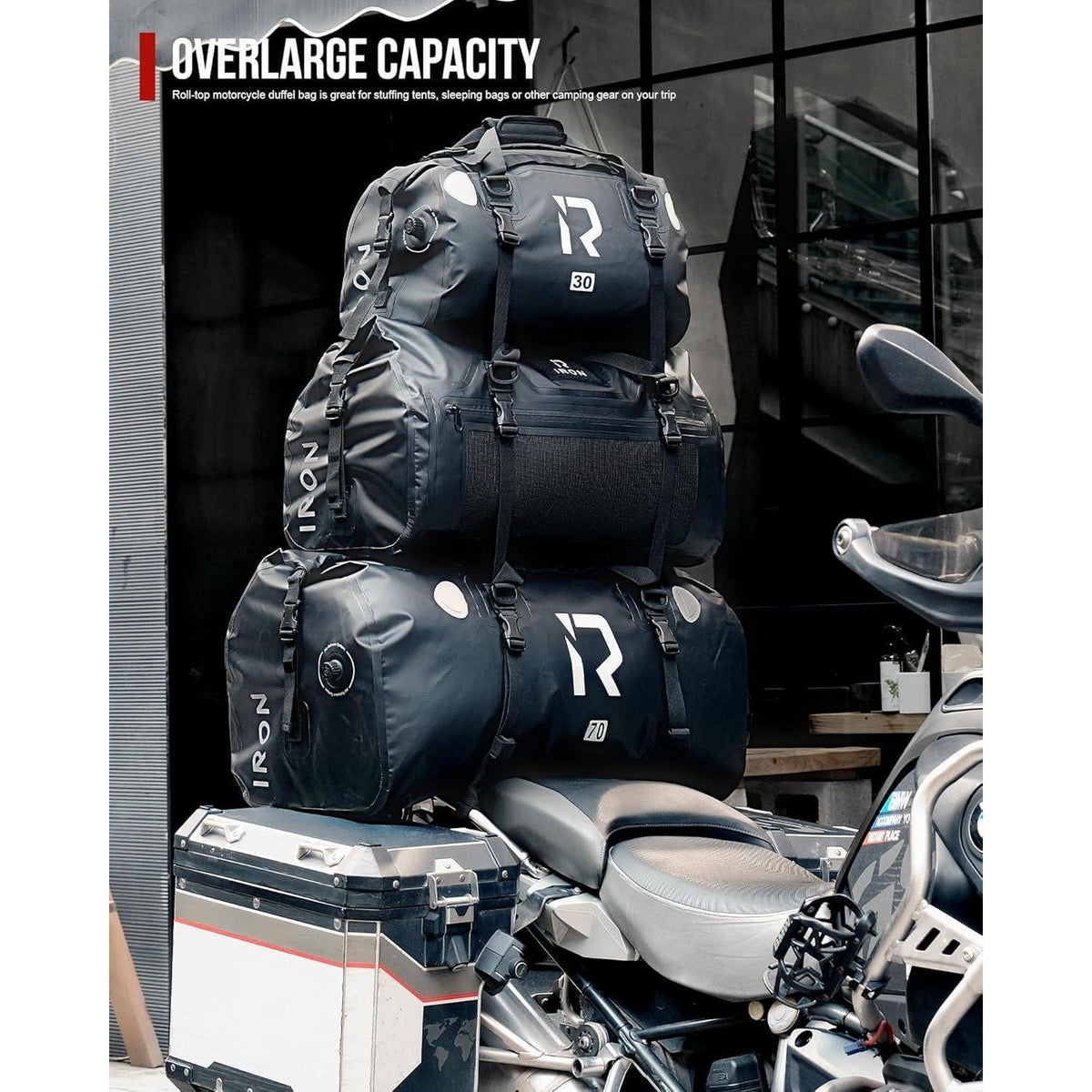 Wasserdichte Motorrad Gepäckrolle 50L – Lila