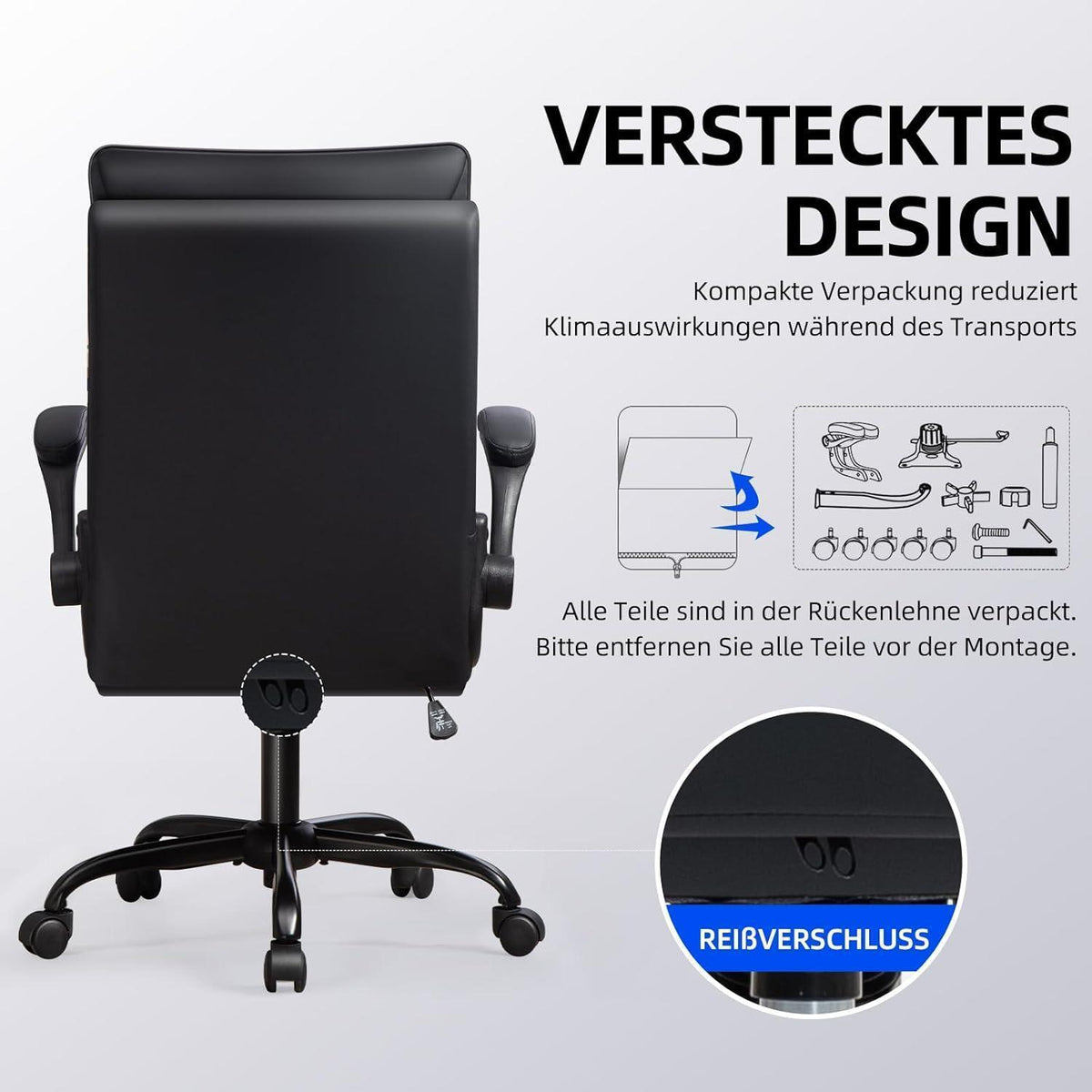 Ergonomischer Bürostuhl mit hoher Rückenlehne und Wippfunktion