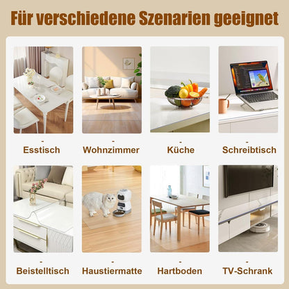 Royhom Tischfolie Transparent 100x180 cm – Mattiert & Blasenfrei