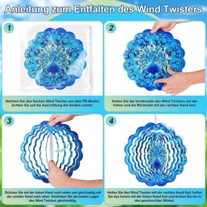 3D Windspiel Pfau – Regenbogen-Dekoration für Garten & Zuhause