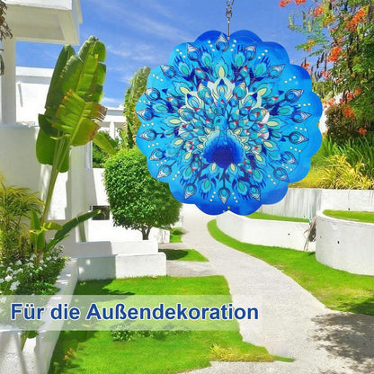 3D Windspiel Pfau – Regenbogen-Dekoration für Garten & Zuhause