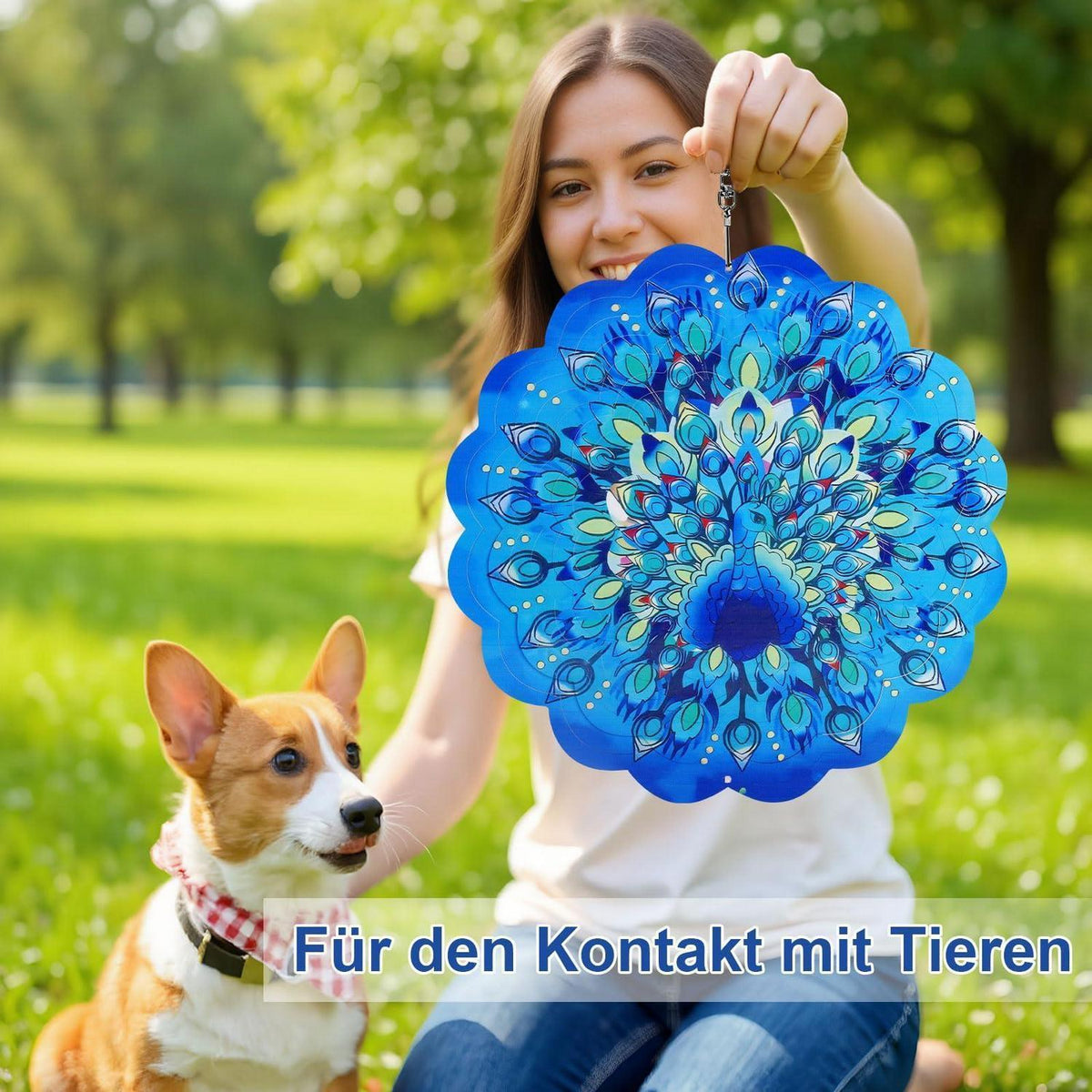 3D Windspiel Pfau – Regenbogen-Dekoration für Garten & Zuhause
