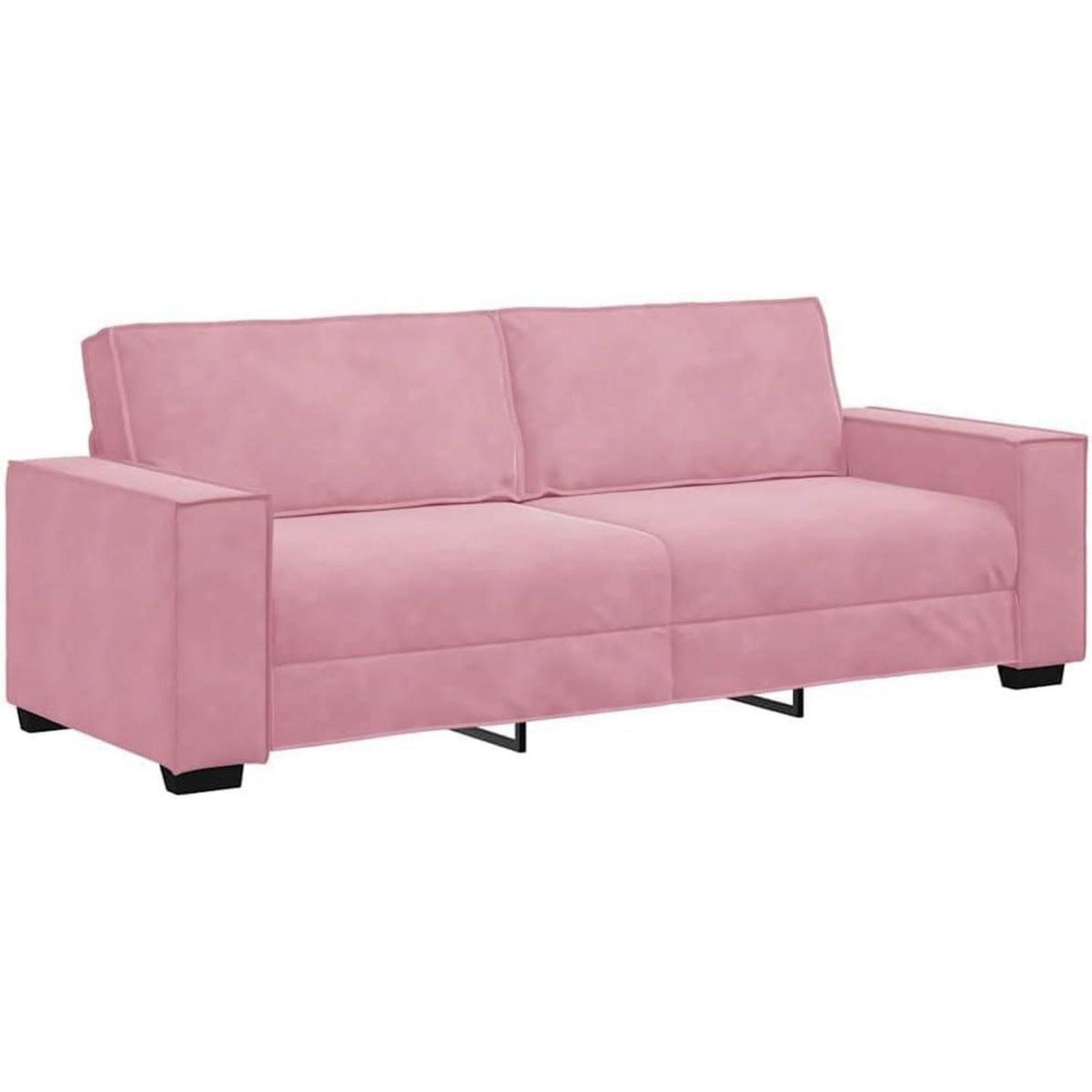 Rosa Samt Sofa 3-Sitzer – 180 cm Wohnzimmercouch