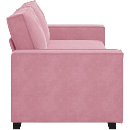 Rosa Samt Sofa 3-Sitzer – 180 cm Wohnzimmercouch