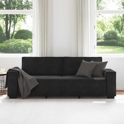 3-Sitzer Sofa Schwarz Samt 180cm – Komfortable Polstercouch