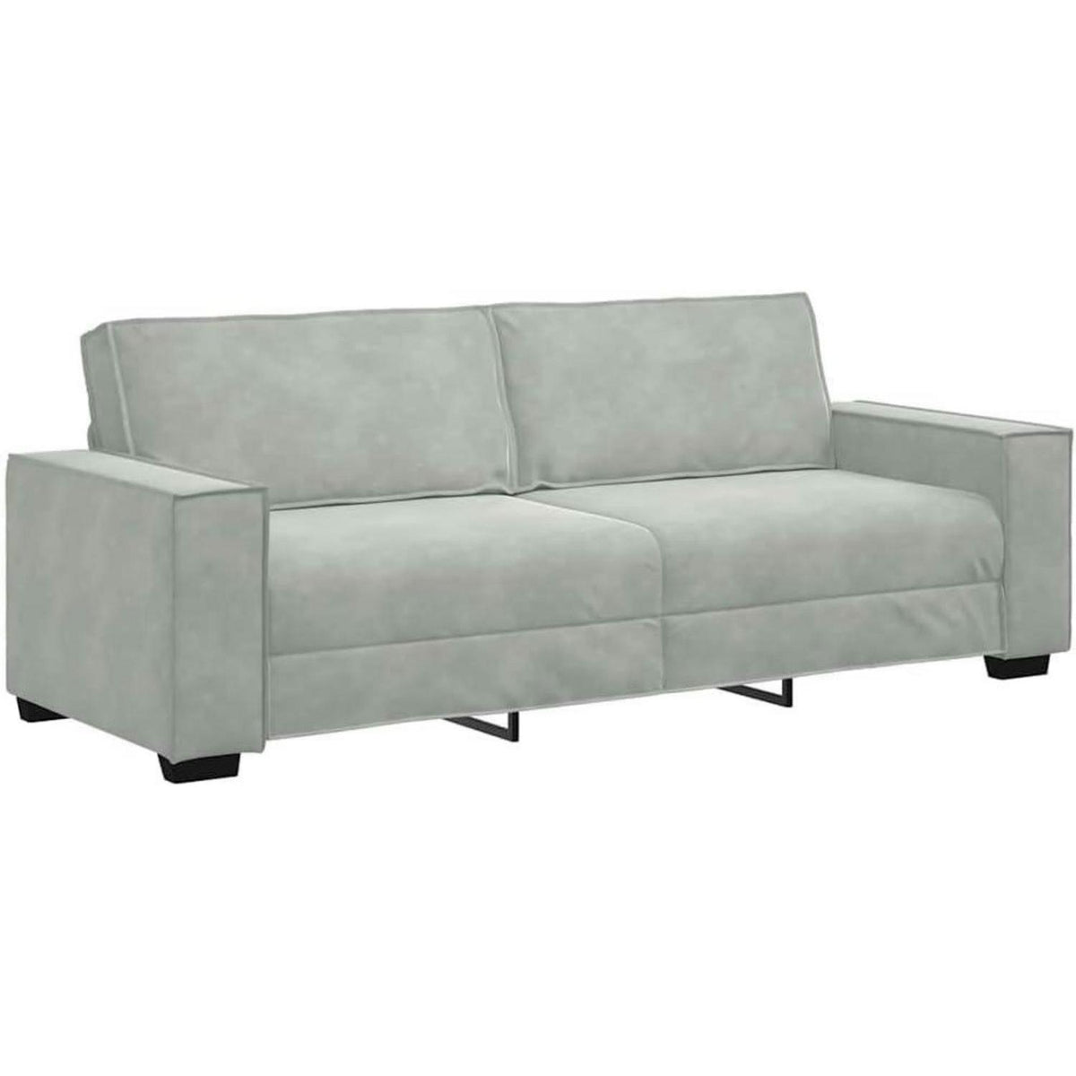 3-Sitzer Sofa Hellgrau Samt 180cm – Komfortable Polstercouch