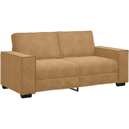 2-Sitzer Sofa Braun, Samt, 140 cm – Komfortable Polstercouch