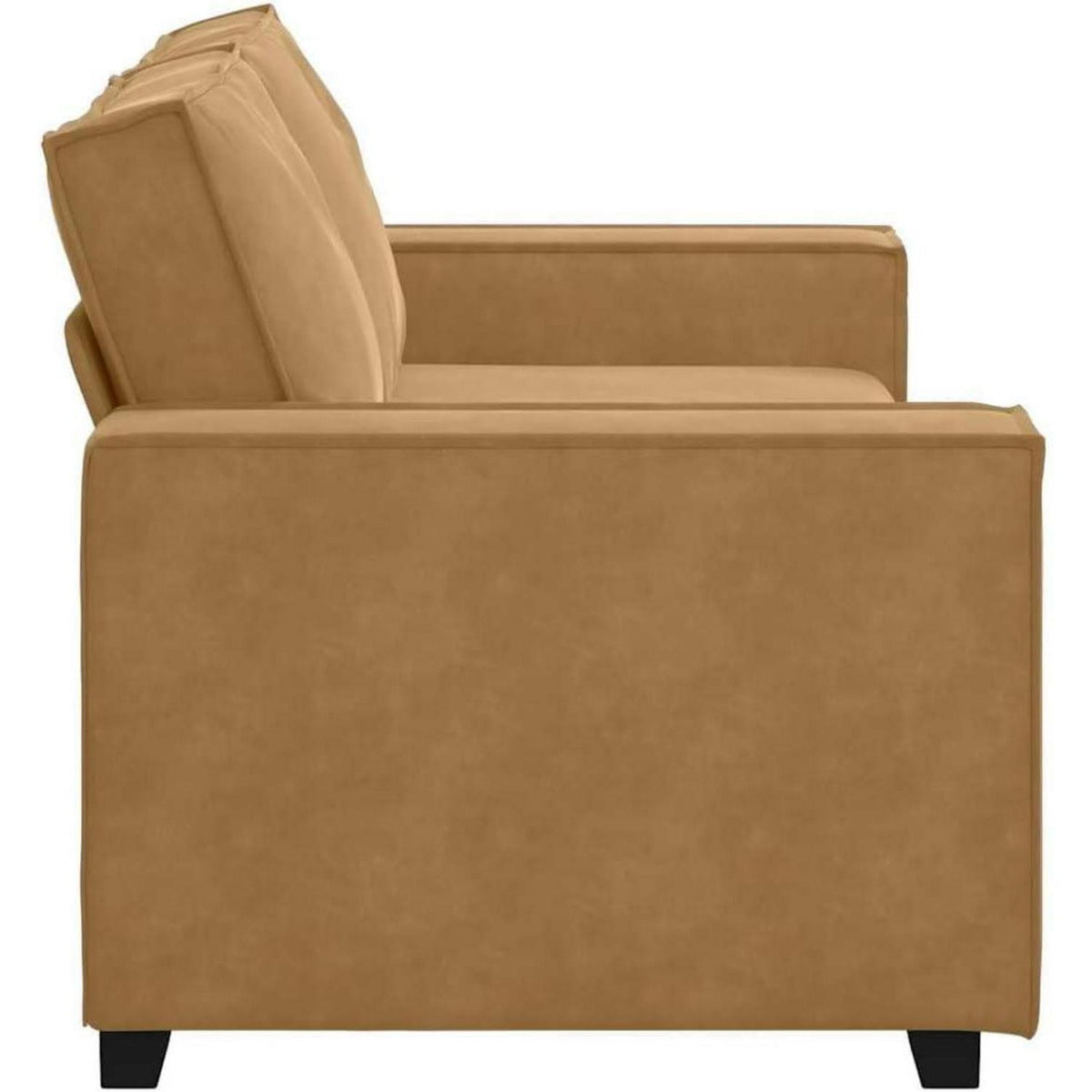 2-Sitzer Sofa Braun, Samt, 140 cm – Komfortable Polstercouch