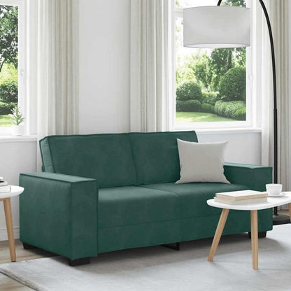 2-Sitzer Sofa Dunkelgrün – Samt Polstercouch 140cm