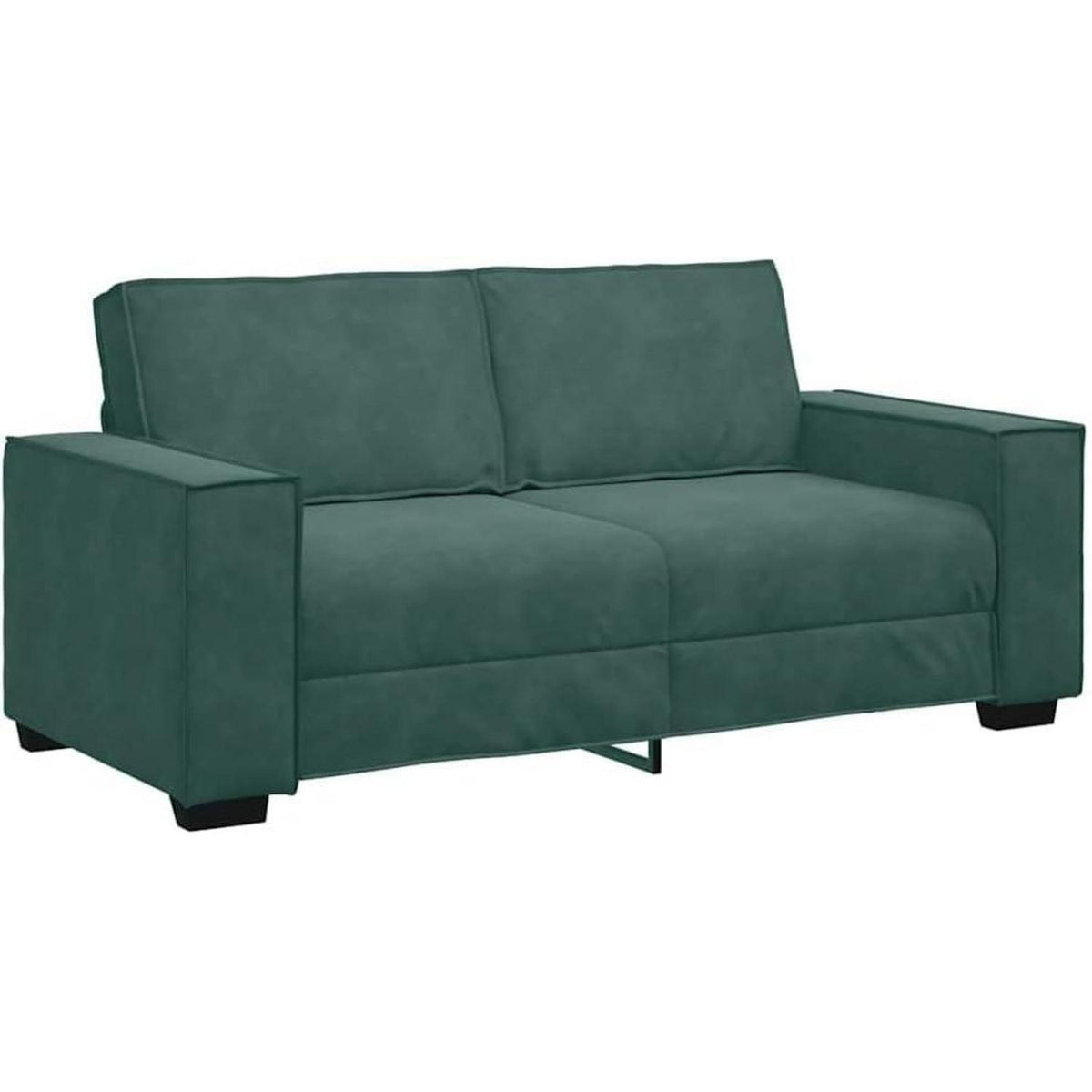 2-Sitzer Sofa Dunkelgrün – Samt Polstercouch 140cm