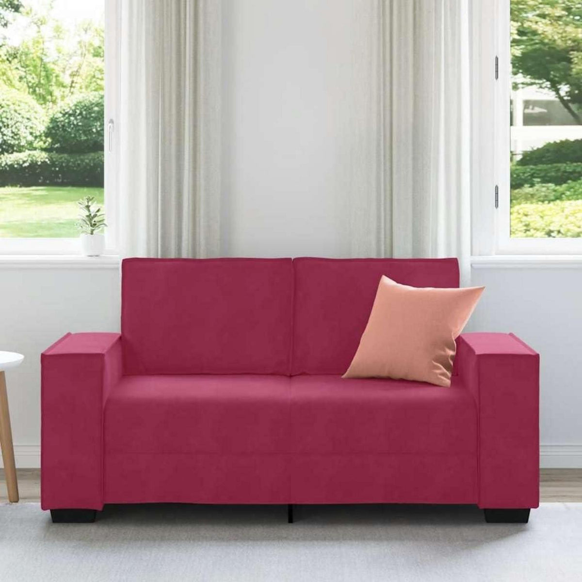 2-Sitzer Sofa Weinrot – Samt Polstercouch 120cm