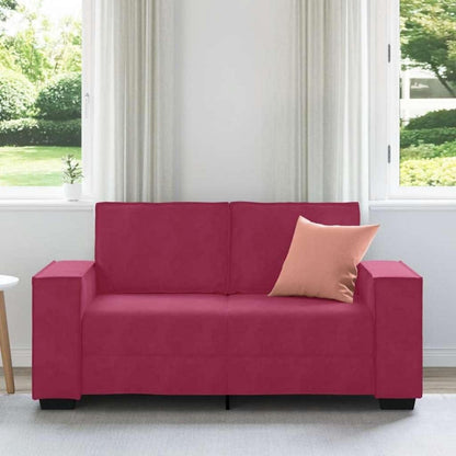 2-Sitzer Sofa Weinrot – Samt Polstercouch 120cm