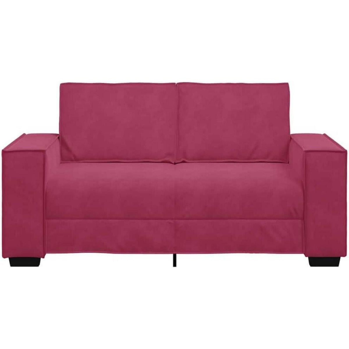 2-Sitzer Sofa Weinrot – Samt Polstercouch 120cm