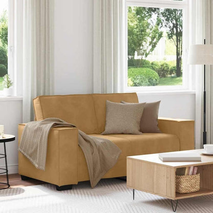 2-Sitzer Sofa Braun, Samt, 120cm – Komfortable Polstercouch