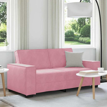 Rosa Samt 2-Sitzer Sofa – Komfortable Polstercouch