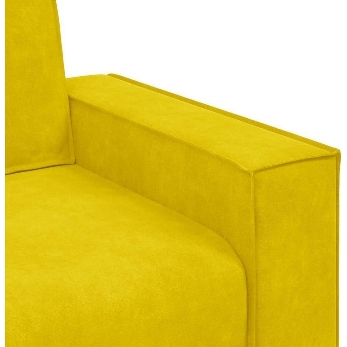 2-Sitzer Sofa Gelb – Samt Polstercouch für Wohnzimmer
